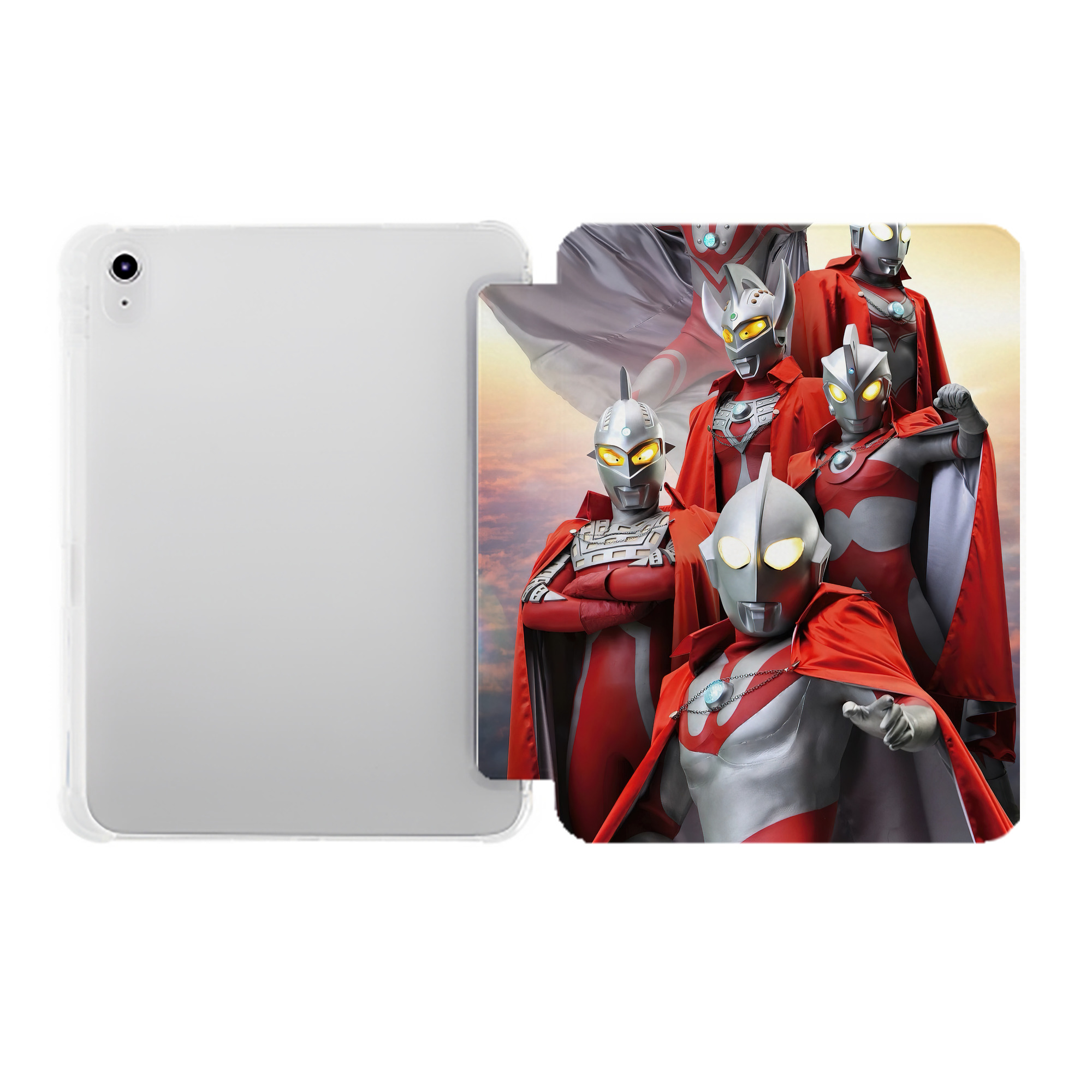 （画像用） ウルトラマン Ultraman IPad ケース ペン収納付き 三つ折りスタンド PUレザー×シリコン 対応機種9.5/10.5/10.9インチ